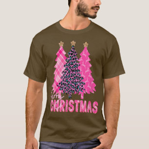 Frohe Weihnachten Rosa Bäume T-Shirt