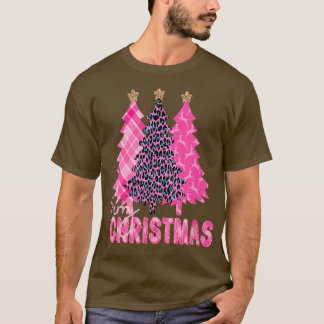 Frohe Weihnachten Rosa Bäume T-Shirt