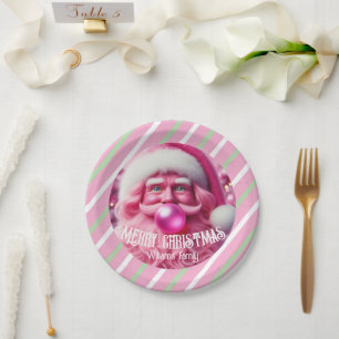 Frohe Weihnachten Rosa Blase Gum   Name der benutz Pappteller