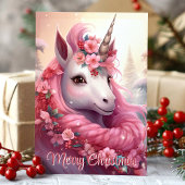 Frohe Weihnachten Rosa Einhorn