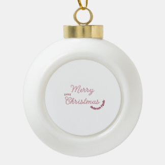 frohe weihnachten rosa familienname 20xx pastell m keramik Kugel-Ornament