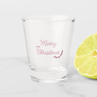 frohe weihnachten rosa familienname 20xx pastell m schnapsglas