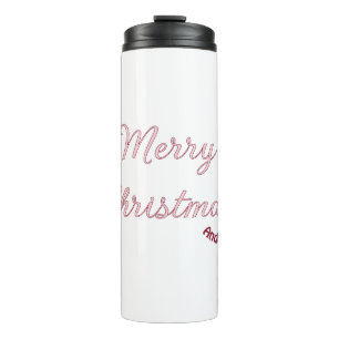 frohe weihnachten rosa familienname 20xx pastell m thermosbecher