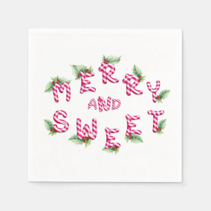 Frohe Weihnachten Rosa Feiertag Napkins Serviette