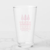Frohe Weihnachten - Rosa Feiertage Design Glas (Rückseite)