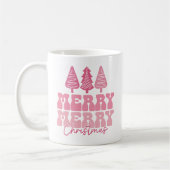 Frohe Weihnachten - Rosa Feiertage Design Kaffeetasse (Links)