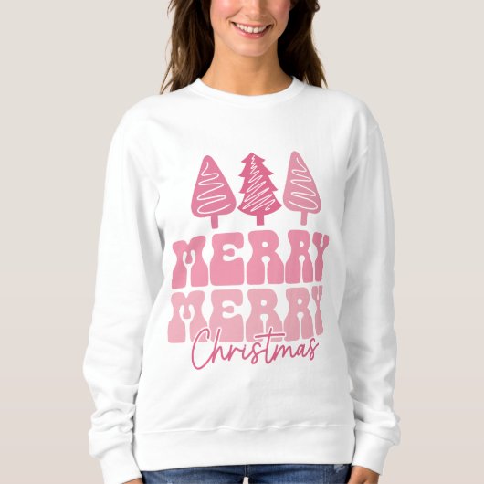 Frohe Weihnachten - Rosa Feiertage Design Sweatshirt (Vorderseite)