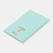 Frohe Weihnachten rosa Flamingo mit Palm Tree Post-it Klebezettel (angewinkelt)