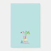 Frohe Weihnachten rosa Flamingo mit Palm Tree Post-it Klebezettel (Vorderseite)