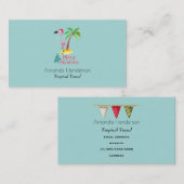 Frohe Weihnachten rosa Flamingo mit Palm Tree Visitenkarte (Vorne/Hinten)