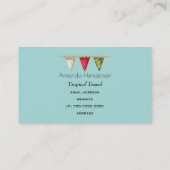 Frohe Weihnachten rosa Flamingo mit Palm Tree Visitenkarte (Rückseite)