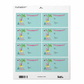 Frohe Weihnachten rosa Flamingo mit Palmenbaumgesc (Vorne)