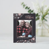 Frohe Weihnachten Rosa Goldschneeflocken (Stehend Vorderseite)