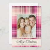Frohe Weihnachten rosa kariertes Weihnachtsdesign (Vorne/Hinten)