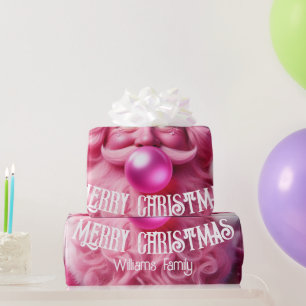 Frohe Weihnachten Rosa Kaugummi Benutzerdefinier Geschenkpapier