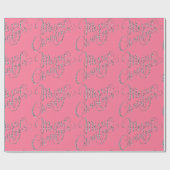 Frohe Weihnachten - Rosa Leopard Print Geschenkpapier (Flach)