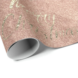 Frohe Weihnachten Rosa Rose Gold Glitzer Peach Imi Geschenkpapier