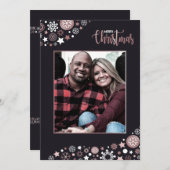 Frohe Weihnachten rosa Schneeflocken (Vorne/Hinten)