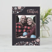 Frohe Weihnachten rosa Schneeflocken (Stehend Vorderseite)