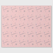 Frohe Weihnachten Rosa Schneeflocken Geschenkpapier (Flach)