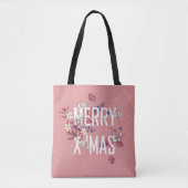 Frohe Weihnachten Rosa Tasche (Vorderseite)