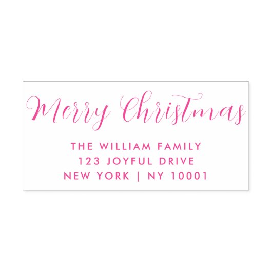 Frohe Weihnachten Rosa Typografie Permastempel (Design)