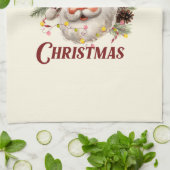 Frohe Weihnachten - Rosa Weihnachten Geschirrtuch (Gefaltet)