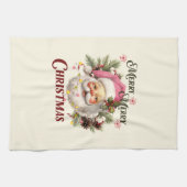 Frohe Weihnachten - Rosa Weihnachten Geschirrtuch (Horizontal)