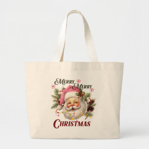 Frohe Weihnachten - Rosa Weihnachten Jumbo Stoffbeutel
