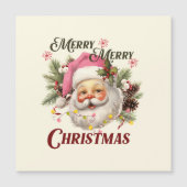 Frohe Weihnachten - Rosa Weihnachten Magnetkarte (Vorderseite)