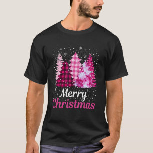 Frohe Weihnachten Rosa Weihnachtsbaum T-Shirt