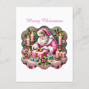 Frohe Weihnachten Rosa Weihnachtsfeiertag Postkart