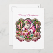 Frohe Weihnachten Rosa Weihnachtsfeiertag Postkart (Vorne/Hinten)