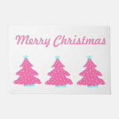 Frohe Weihnachten Rosa Zeitgenössische Weihnachtsb Fußmatte (Vorderseite)