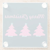 Frohe Weihnachten Rosa Zeitgenössische Weihnachtsb Glasuntersetzer (Rückseite)