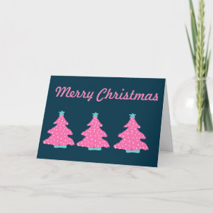Frohe Weihnachten Rosa Zeitgenössische Weihnachtsb Karte