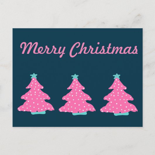 Frohe Weihnachten Rosa Zeitgenössische Weihnachtsb Postkarte (Vorderseite)