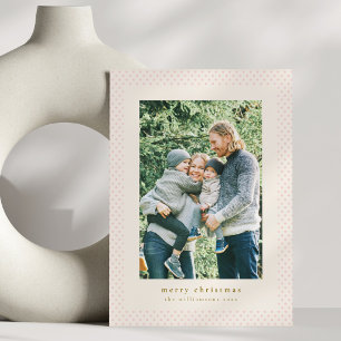 Frohe Weihnachten Rosafarbenes Punkte-Foto-Rahmen