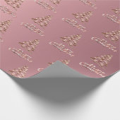 Frohe Weihnachten Rose goldener Weihnachtsbaum Geschenkpapier (Ecke)