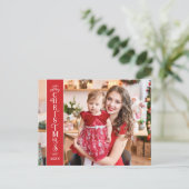 Frohe Weihnachten Rot 2 Fotos (Stehend Vorderseite)