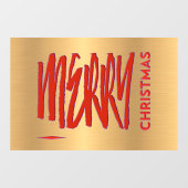 Frohe Weihnachten Rot Elegant Modernes Künstlerisc Fensteraufkleber (Blatt)