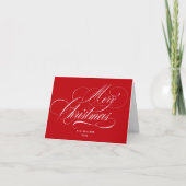 Frohe Weihnachten Rot Elegant Script (Vorderseite)