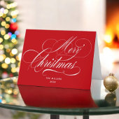 Frohe Weihnachten Rot Elegant Script