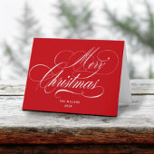 Frohe Weihnachten Rot Elegant Script