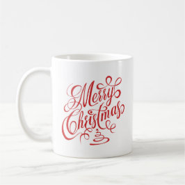 Frohe Weihnachten Rot Extravagant Cursive Typograf Kaffeetasse
