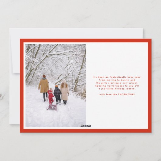 frohe Weihnachten rot | Foto-Rahmen (Rückseite)