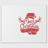 Frohe Weihnachten rot Geschenkpapier (Flach)