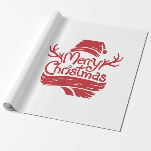 Frohe Weihnachten rot Geschenkpapier (Ungerollt)