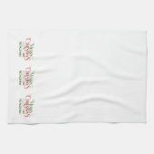 Frohe Weihnachten Rot Grün Festival Retro Typograf Geschirrtuch (Horizontal)