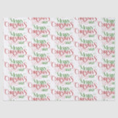 Frohe Weihnachten Rot Grün Festival Retro Typograf Seidenpapier (Vorderseite)